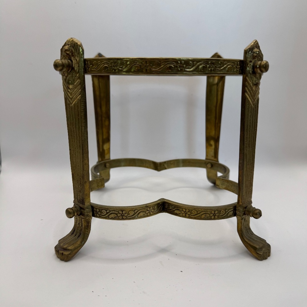 Vintage brass plant stand. Art Deco inspired planter holder.